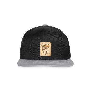 Panier d’épicerie avec des sacs à provisions cadeaux - Casquette snapback - noir/gris - Devant