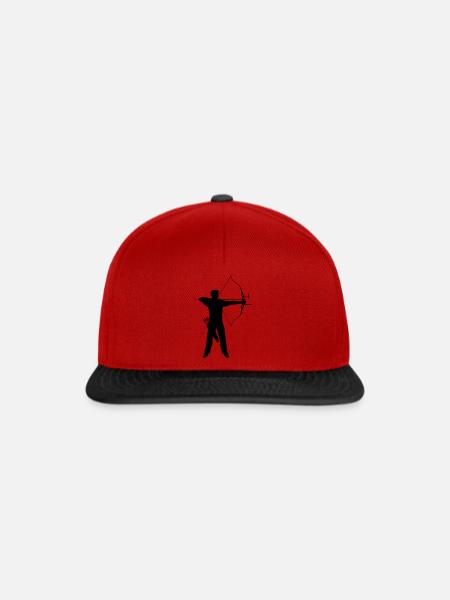 Bogenschießen-Bogen und Pfeile - Snapback Cap - Rot/Schwarz