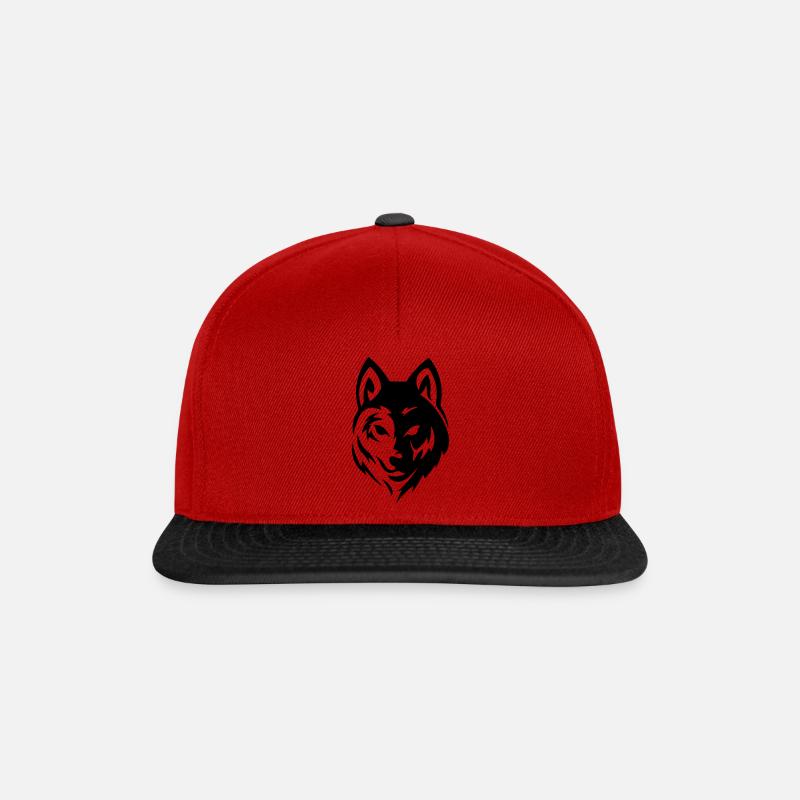 Wolf - Snapback Cap - Rot/Schwarz