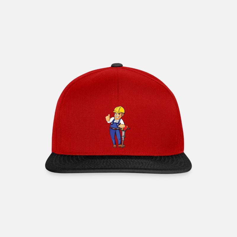 construction worker construction worker road construction2 - Snapback Cap - red/black