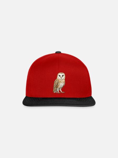 Schleiereule-Illustration – digital - Snapback Cap - Rot/Schwarz