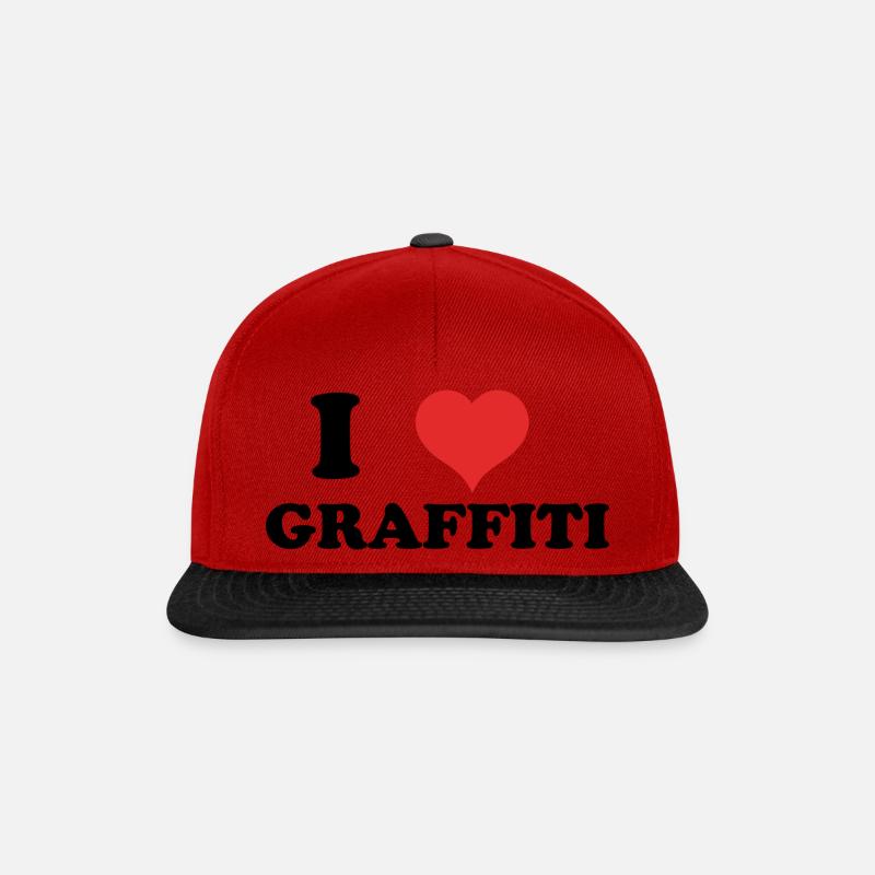 J’adore les graffitis - Casquette snapback - rouge/noir