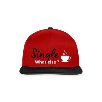 Single What Else / Célibataire Quoi d'autre - Casquette snapback - rouge/noir - Devant
