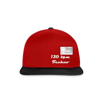 130bpm Techno Coffre-fort - Casquette snapback - rouge/noir - Devant