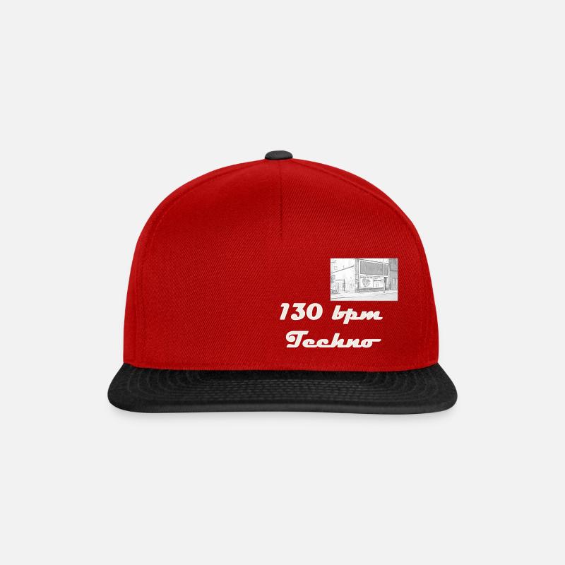 130bpm Techno Tresor - Snapback Cap - Rot/Schwarz