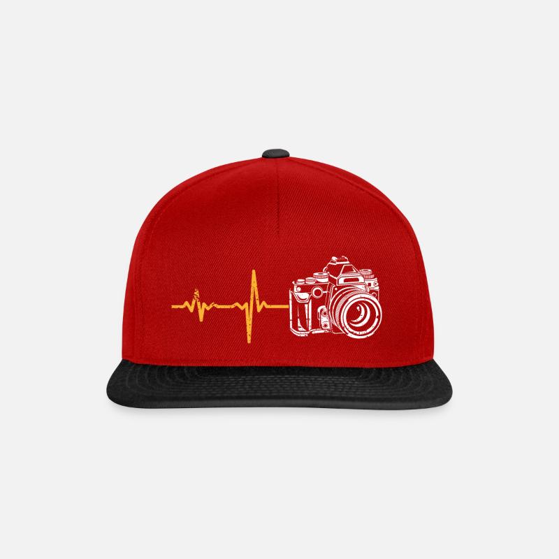 Geschenk Heartbeat Fotograf - Snapback Cap - Rot/Schwarz