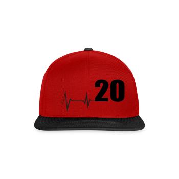 Cadeau Heartbeat 20e anniversaire - Casquette snapback - rouge/noir - Devant