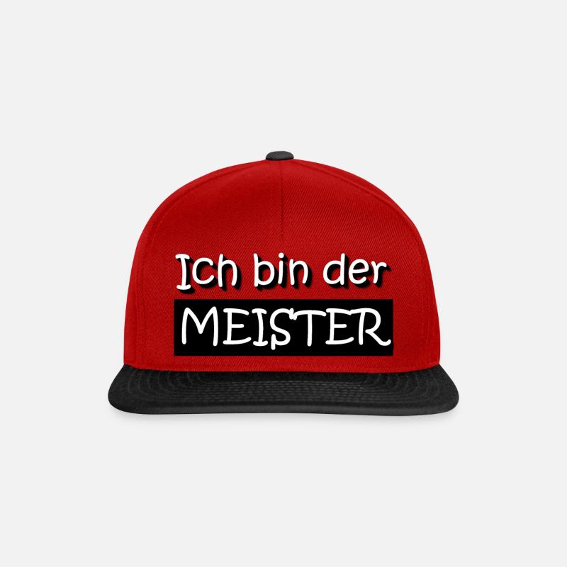 Ich bin der Meister - Snapback Cap - Rot/Schwarz