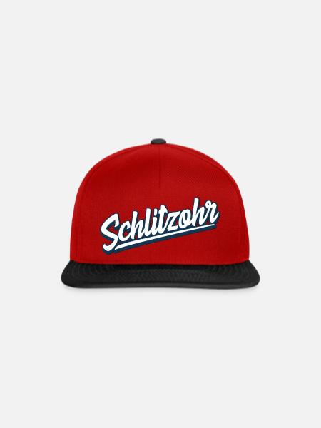 Schlitzohr - Schweizerdeutsch - Mundart - Dialekt - Snapback Cap - Rot/Schwarz