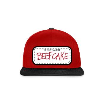Muskelprotz - Snapback Cap - Rot/Schwarz - Vorne