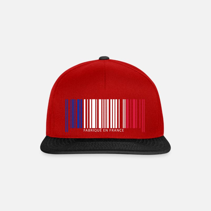 Code barre france - Casquette snapback - rouge/noir
