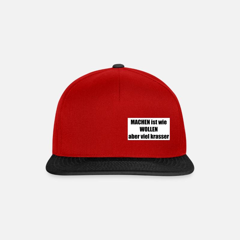 machen wollen krasser - Snapback Cap - Rot/Schwarz
