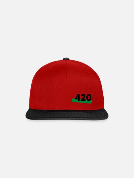 420 - Snapback Cap - Rot/Schwarz