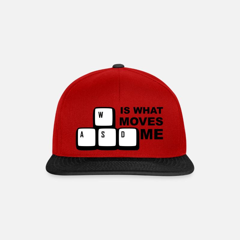 WASD est ce qui me déplace - Casquette snapback - rouge/noir