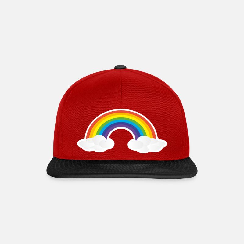 Regenbogen - Snapback Cap - Rot/Schwarz