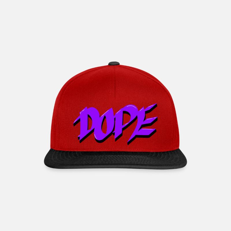 Lettrage graffiti - Casquette snapback - rouge/noir