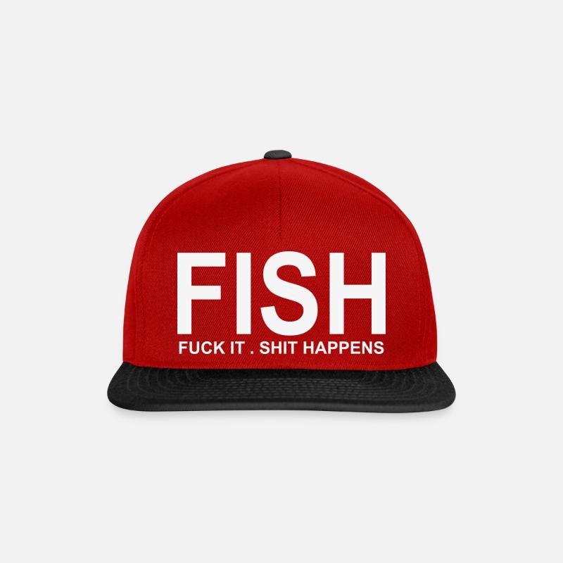 FISCH - Snapback Cap - Rot/Schwarz