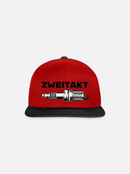 Zweitakt Zündkerze DDR Simson - Snapback Cap - Rot/Schwarz