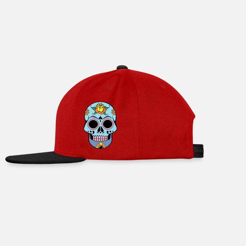 Totenkopf - Snapback Cap - Rot/Schwarz