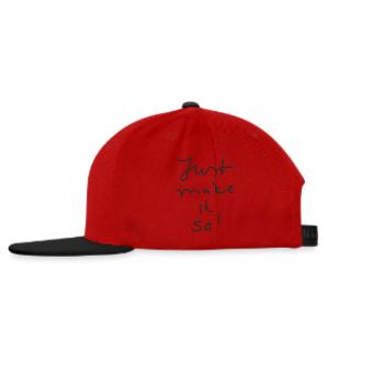 Just Make It So - Statement Spruch Motivation - Snapback Cap - Rot/Schwarz - Links