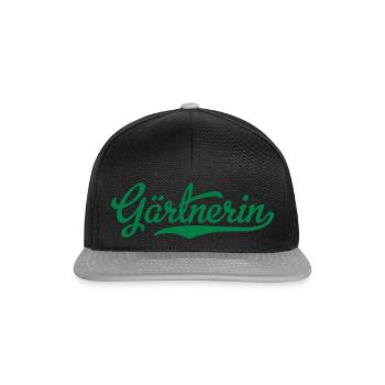 Gärtnerin - Snapback Cap - Schwarz/Grau - Vorne
