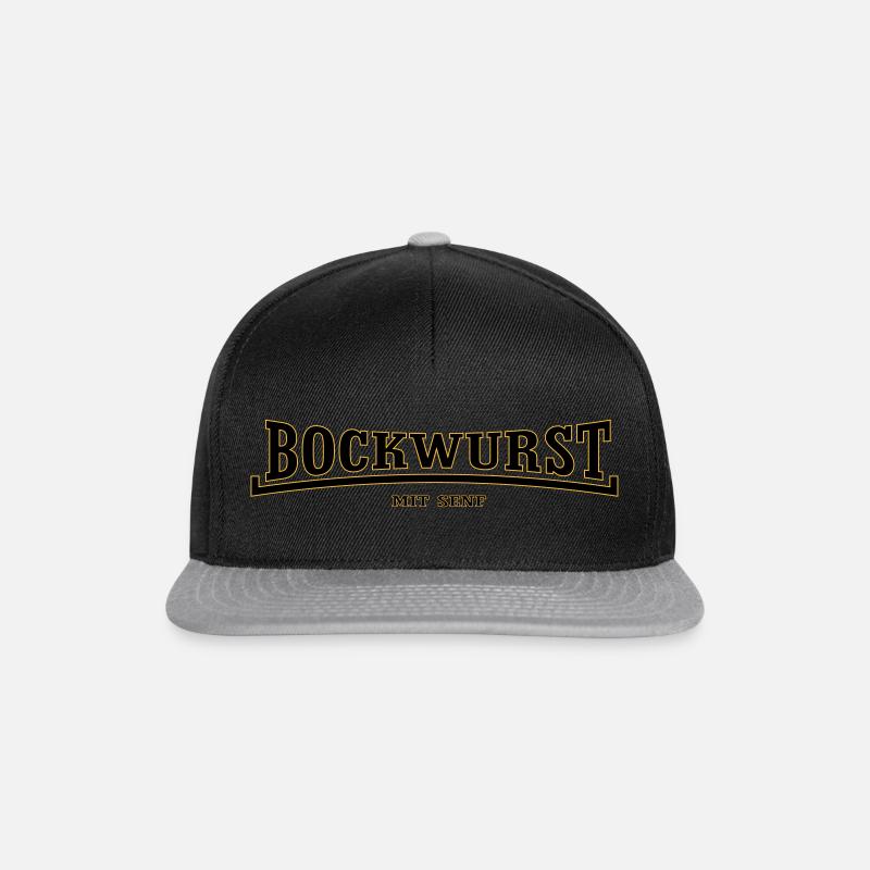 Bockwurst mit Senf - Snapback Cap - Schwarz/Grau