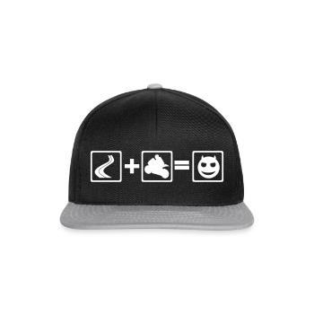 kurve motorad spaß - Snapback Cap - Schwarz/Grau - Vorne