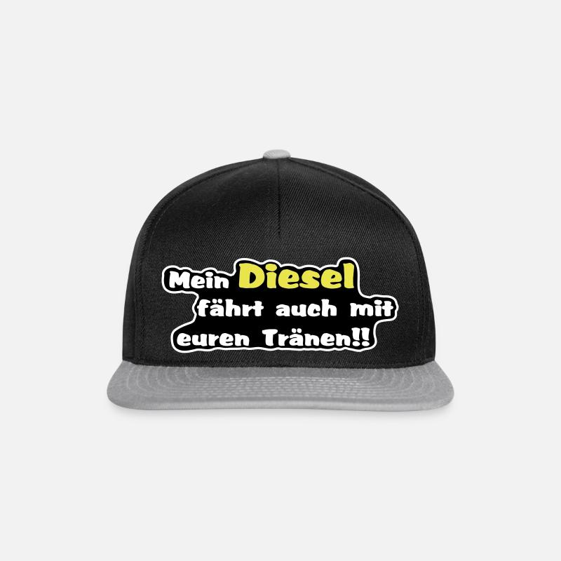 Mein Diesel fährt auch mit euren Tränen - Snapback Cap - Schwarz/Grau