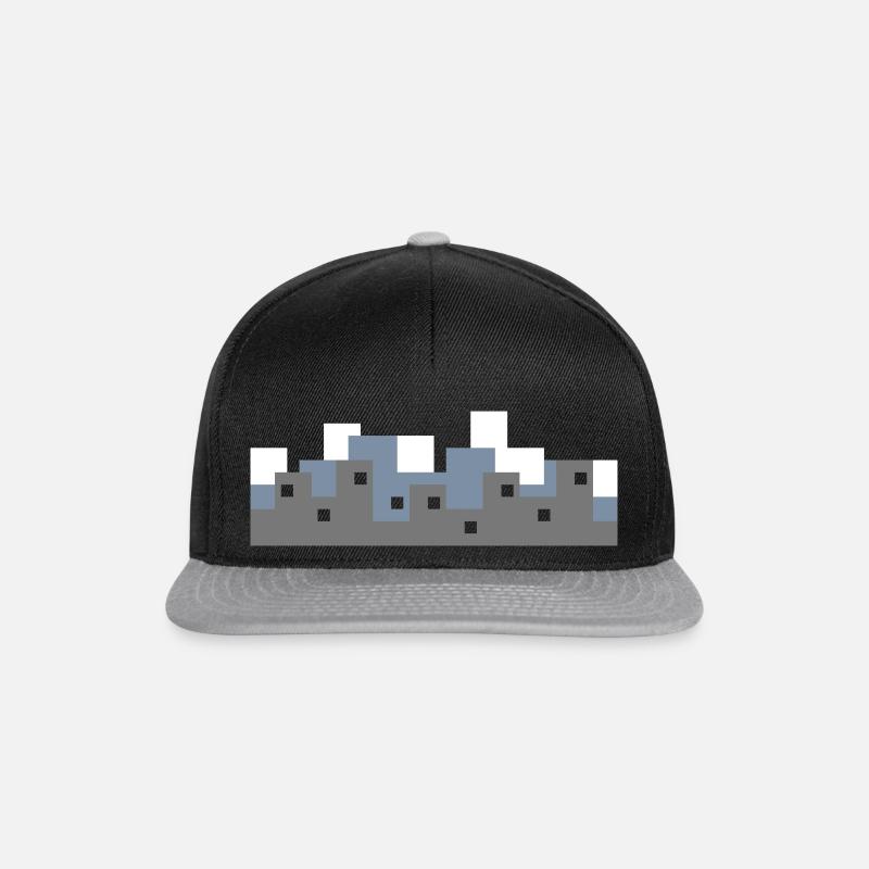Urbanes Skyline-Design - Snapback Cap - Schwarz/Grau