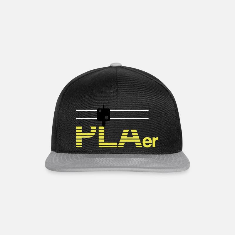 PLAer 3D Drucker - Snapback Cap - Schwarz/Grau