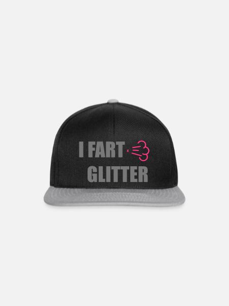 Ich furz Glitzer - Snapback Cap - Schwarz/Grau