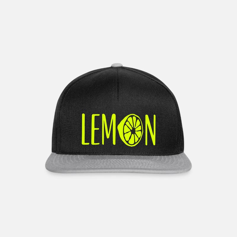 Lemon Lettering - Snapback Cap - Schwarz/Grau