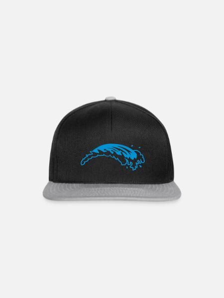 Welle, Wasser - Snapback Cap - Schwarz/Grau