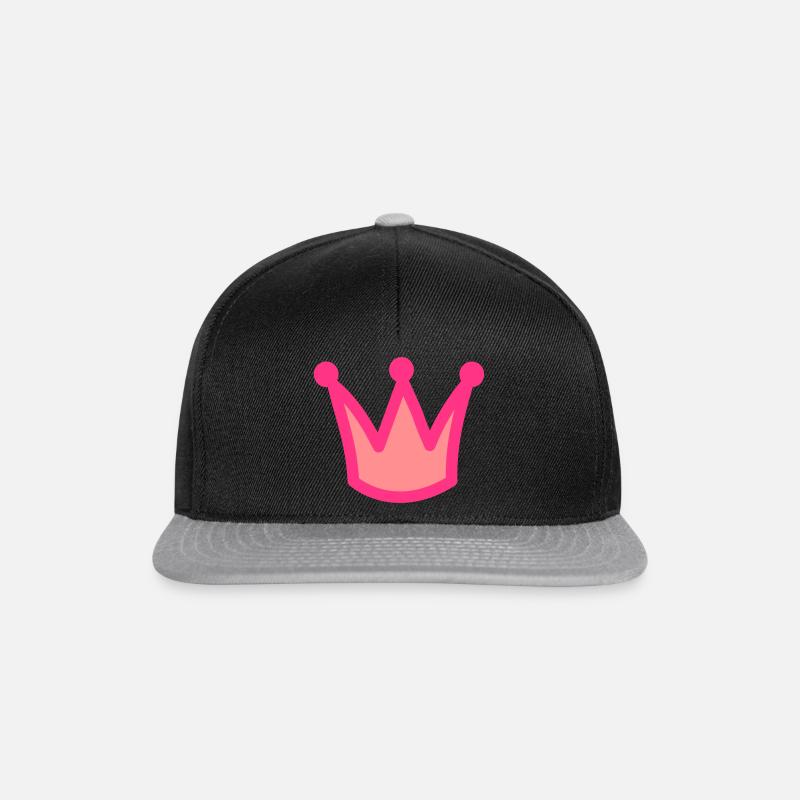 Prinzessinnen Krone Pink - Snapback Cap - Schwarz/Grau
