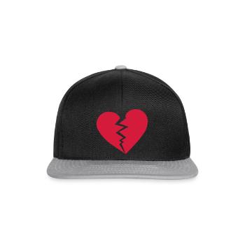 cœur brisé - Casquette snapback - noir/gris - Devant