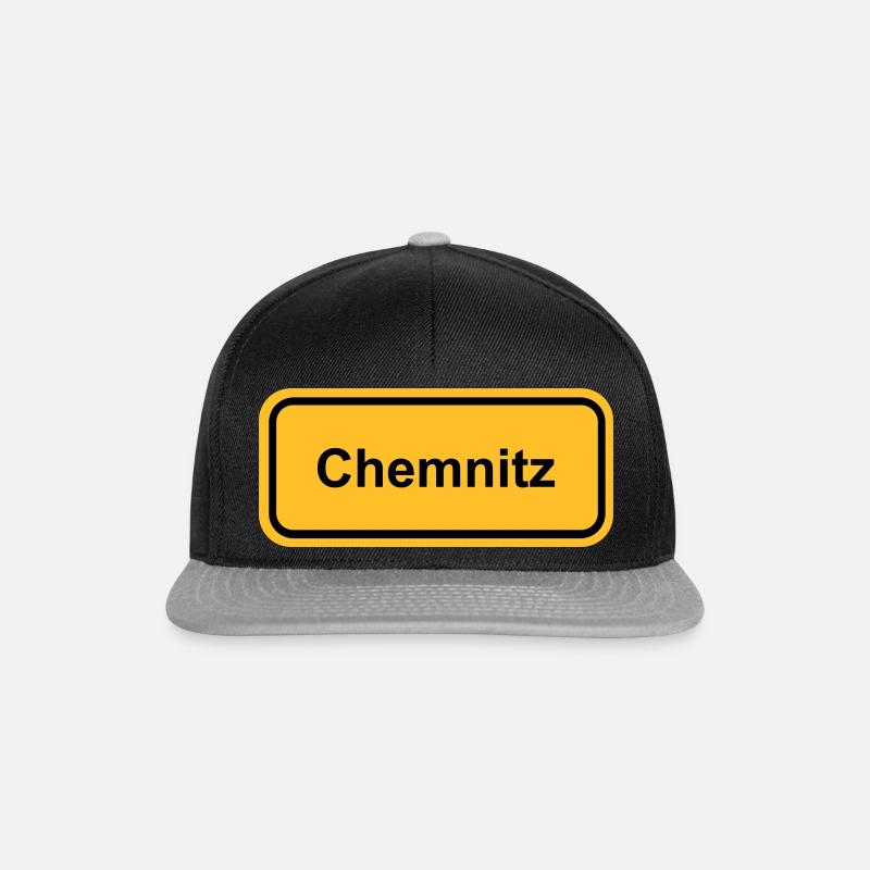 Ortsschild Chemnitz Ort Schild Ortstafel - Snapback Cap - Schwarz/Grau