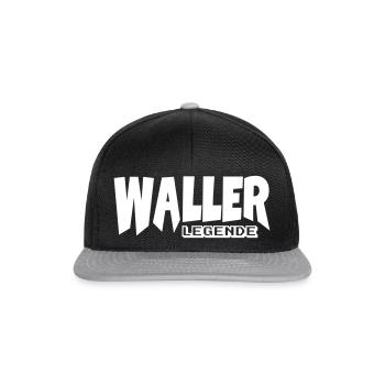 Waller Legende - Angeln, Angler, Anglergeschenk - Snapback Cap - Schwarz/Grau - Vorne