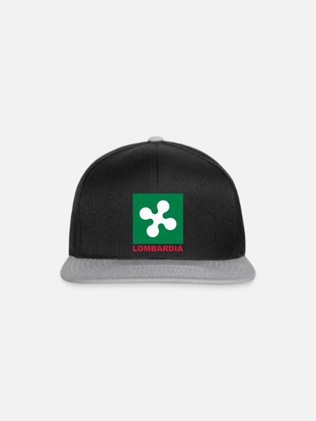 Lombardei Italien Sehenswürdigkeiten Tourismus Reisen - Snapback Cap - Schwarz/Grau
