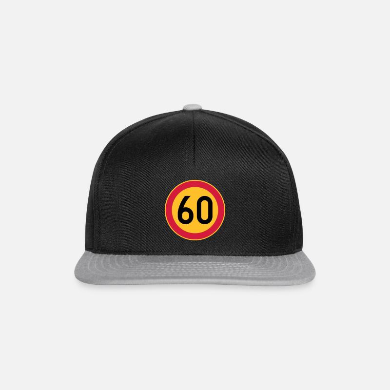 60 grænse / hastighedsgrænse - Snapback Cap - sort/grå
