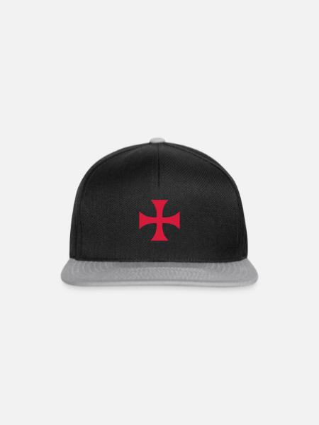 Templer Kreuz - Snapback Cap - Schwarz/Grau