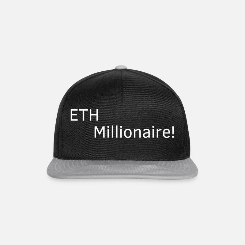 ETH Millionaire white font - Snapback Cap - black/grey