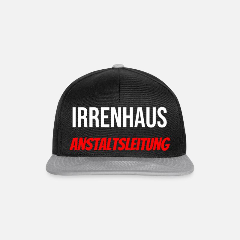 Irrenhaus Anstaltsleitung - Snapback Cap - Schwarz/Grau