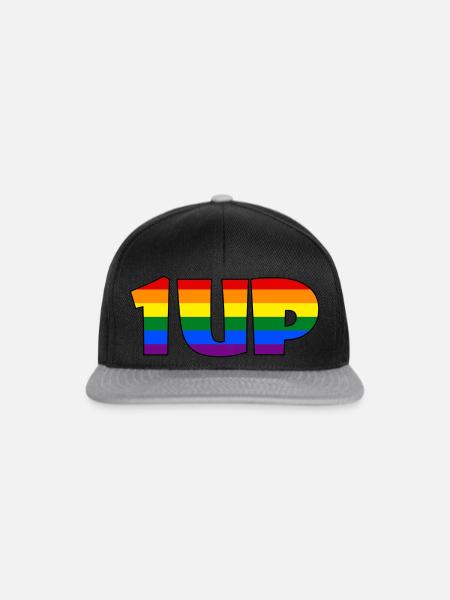 1UP Regenbogen - Snapback Cap - Schwarz/Grau