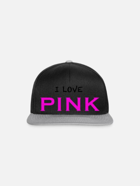 I love PINK - Snapback Cap - Schwarz/Grau
