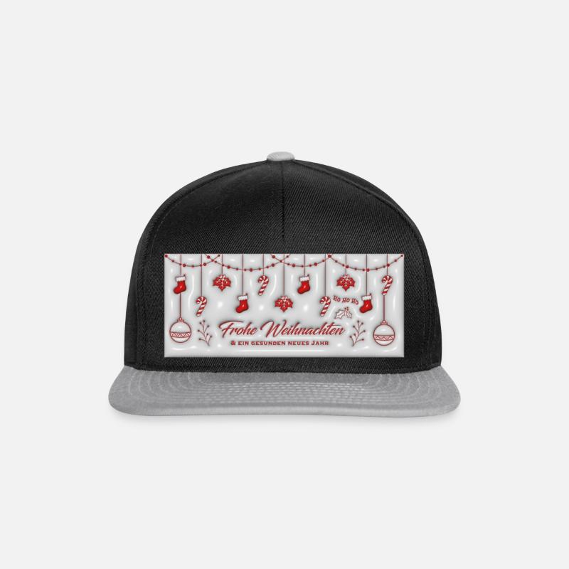 Weihnacht 3D 7 - Snapback Cap - Schwarz/Grau