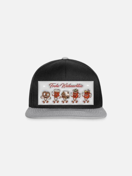 Weihnacht 3D 1 - Snapback Cap - Schwarz/Grau