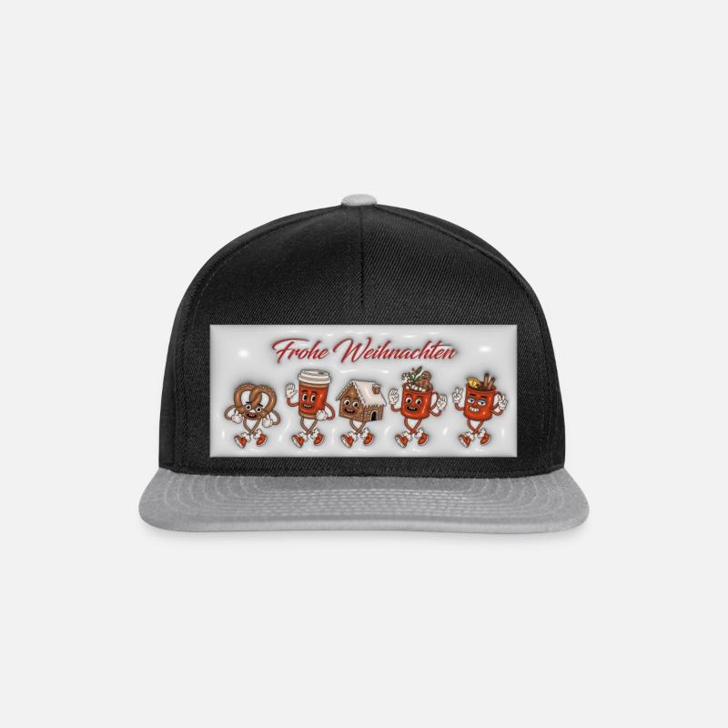 Weihnacht 3D 1 - Snapback Cap - Schwarz/Grau