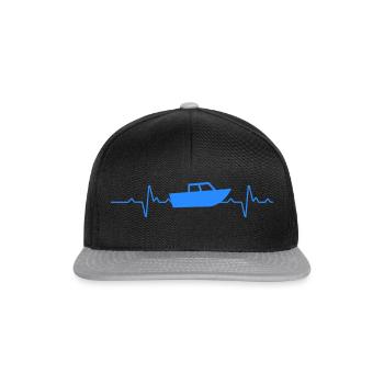 Motorboat Heartbeat Ship - Snapback Cap - black/grey - Front