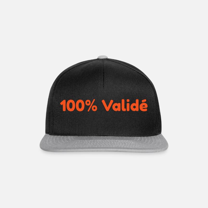 100 % Validé. OK - Casquette snapback - noir/gris