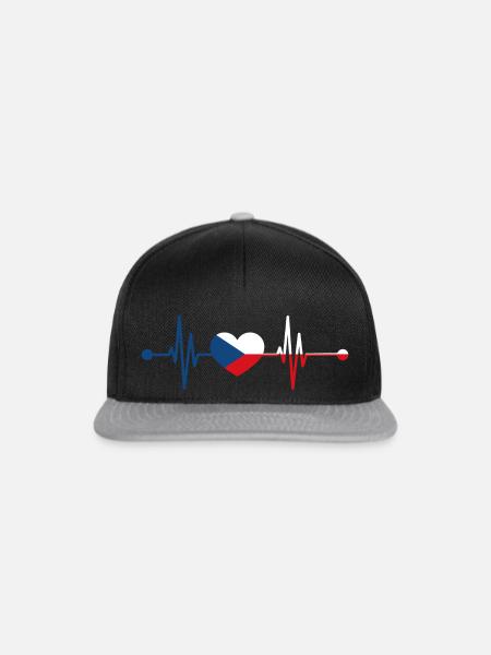 Herzschlag Tscheche Tschechien - Snapback Cap - Schwarz/Grau